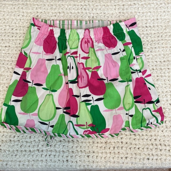 Jen Jen Boutique Skirt Skort with Pears & Stripes NEW NWT Sizes 4, 5 & 6x - Picture 2 of 4